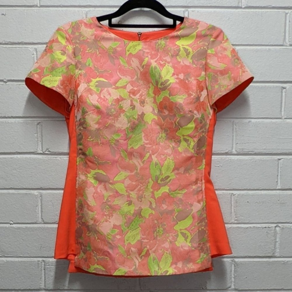 Ted Baker London Neon Floral Jaquard Top